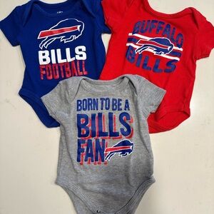Set of 3 Buffalo Bills baby onesies